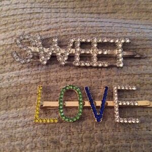 Two Bobby Pin Bling Hair Clips